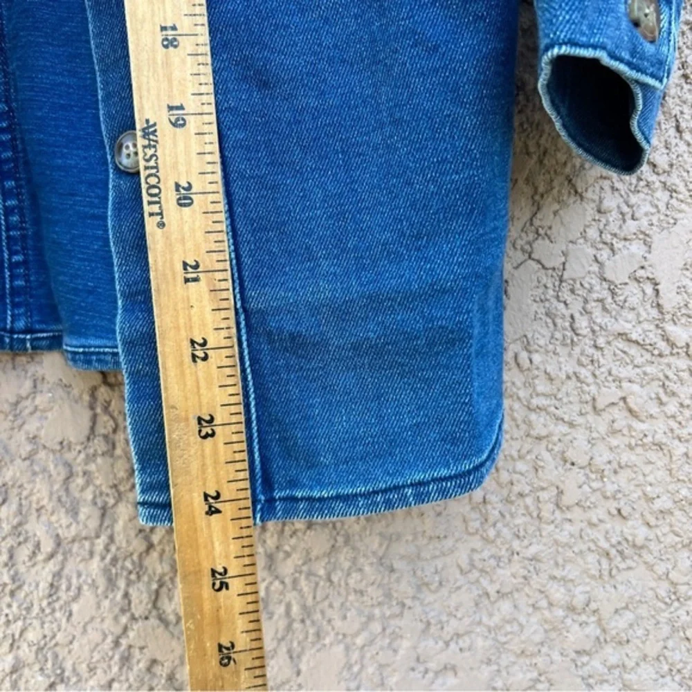 Sezane Will Denim Jacket Size 10‎ w Pockets Classic Indigo Blue